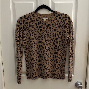J. Crew 100% Cashmere Leopard Print Sweater